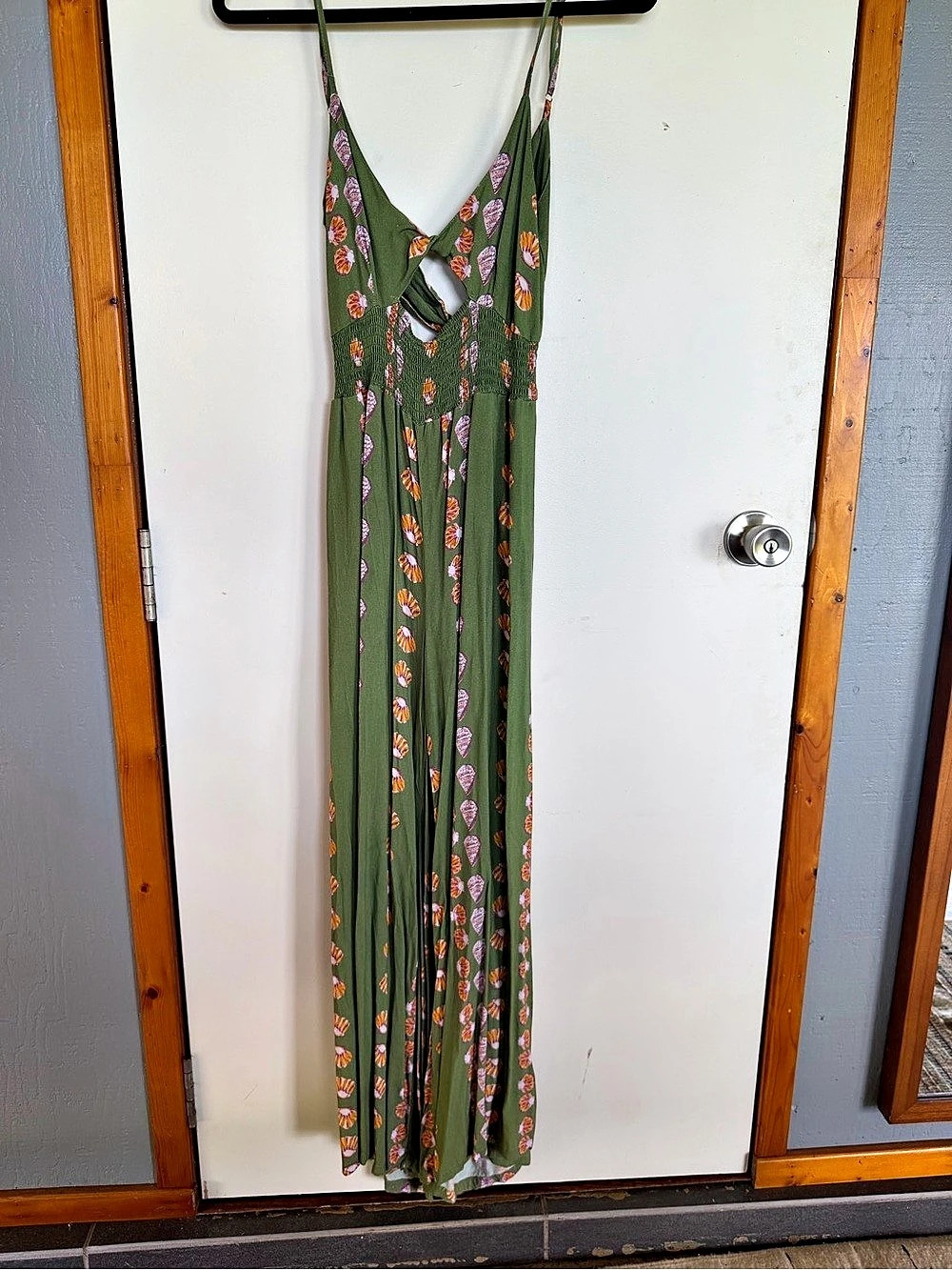 Paradise Now Hawaii sunrise shells romper in green
